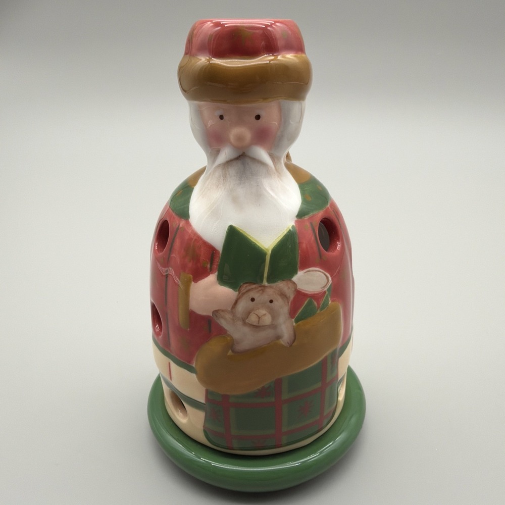 Villeroy & Boch Tartan Christmas Story Taper Candle Tea Light Holder Santa